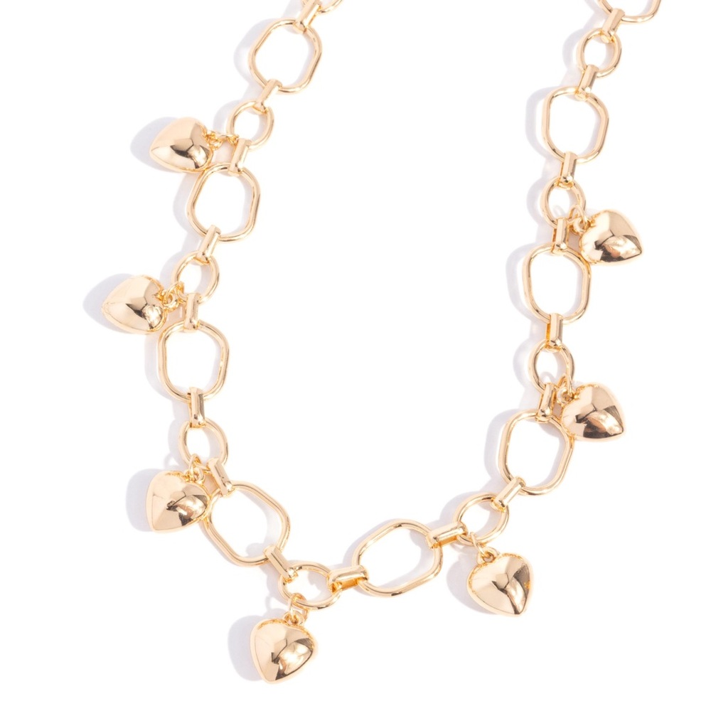 Gold Heart Charm Necklace